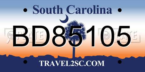 BD85105 South Carolina License Plate