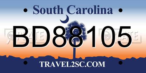 BD88105 South Carolina License Plate