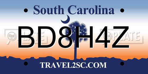 BD8H4Z South Carolina License Plate