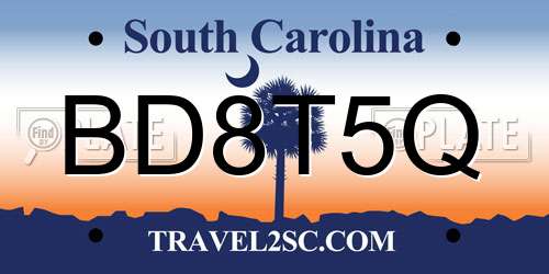 BD8T5Q South Carolina License Plate