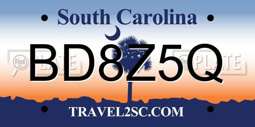 BD8Z5Q South Carolina License Plate