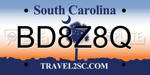 BD8Z8Q South Carolina License Plate