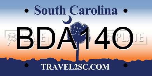 BDA14O South Carolina License Plate