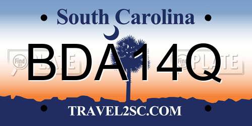 BDA14Q South Carolina License Plate