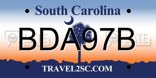 BDA97B South Carolina License Plate