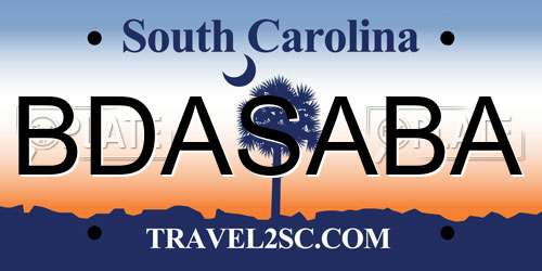 BDASABA South Carolina License Plate