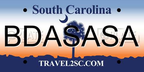 BDASASA South Carolina License Plate