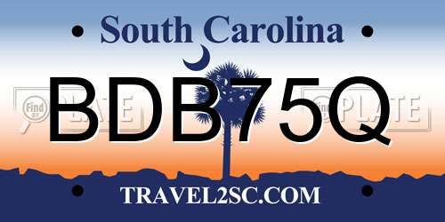 BDB75Q South Carolina License Plate