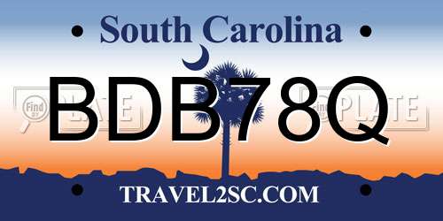 BDB78Q South Carolina License Plate