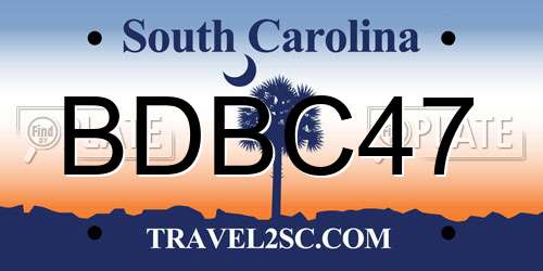 BDBC47 South Carolina License Plate