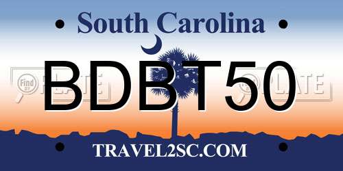BDBT50 South Carolina License Plate