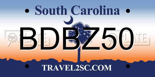 BDBZ50 South Carolina License Plate