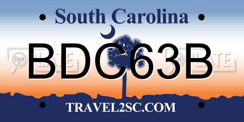 BDC63B South Carolina License Plate