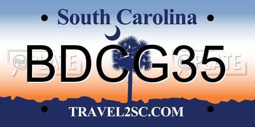 BDCG35 South Carolina License Plate