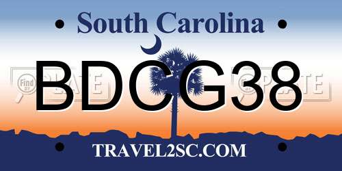 BDCG38 South Carolina License Plate