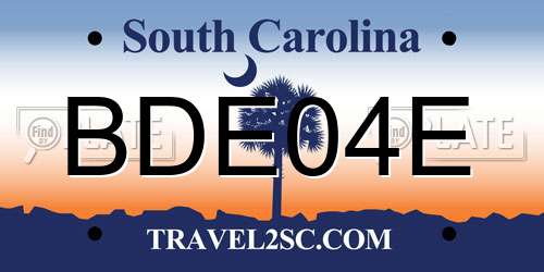 BDE04E South Carolina License Plate