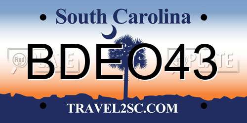 BDEO43 South Carolina License Plate