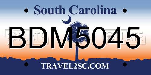 BDM5045 South Carolina License Plate