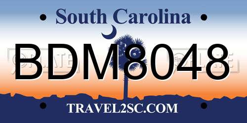 BDM8048 South Carolina License Plate