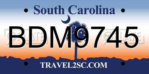 BDM9745 South Carolina License Plate