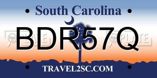 BDR57Q South Carolina License Plate