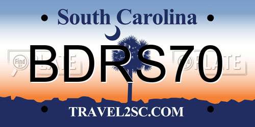 BDRS70 South Carolina License Plate