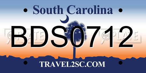 BDS0712 South Carolina License Plate