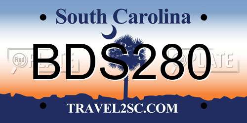 BDS280 South Carolina License Plate