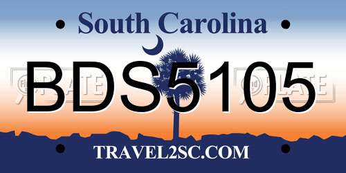 BDS5105 South Carolina License Plate