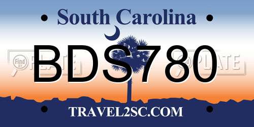 BDS780 South Carolina License Plate