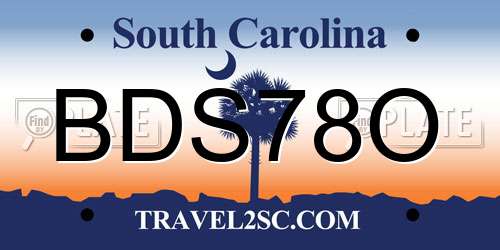 BDS78O South Carolina License Plate