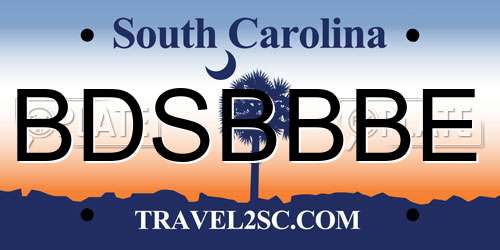 BDSBBBE South Carolina License Plate