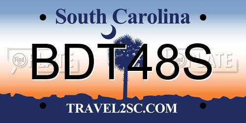 BDT48S South Carolina License Plate