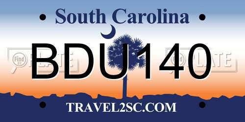 BDU140 South Carolina License Plate