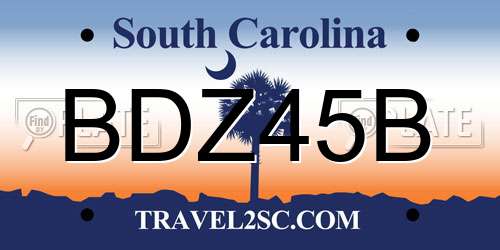 BDZ45B South Carolina License Plate