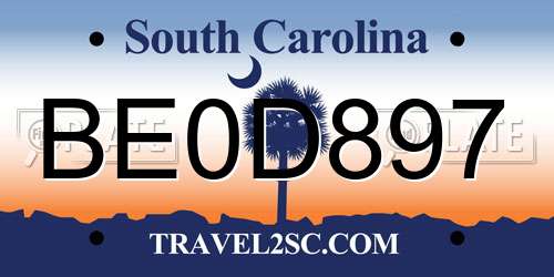 BE0D897 South Carolina License Plate