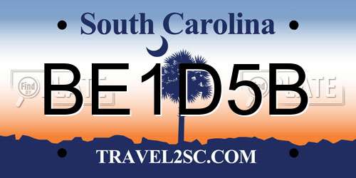 BE1D5B South Carolina License Plate