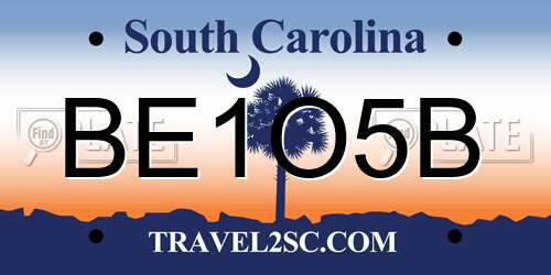 BE1O5B South Carolina License Plate