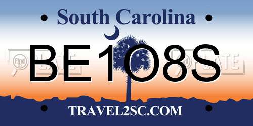 BE1O8S South Carolina License Plate