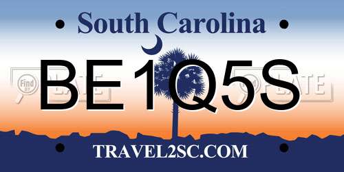 BE1Q5S South Carolina License Plate