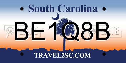 BE1Q8B South Carolina License Plate