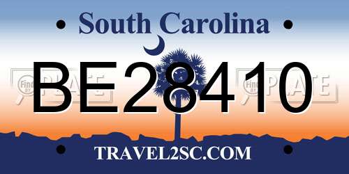 BE28410 South Carolina License Plate