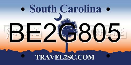 BE2G805 South Carolina License Plate