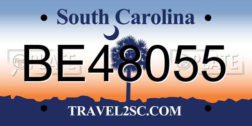 BE48055 South Carolina License Plate