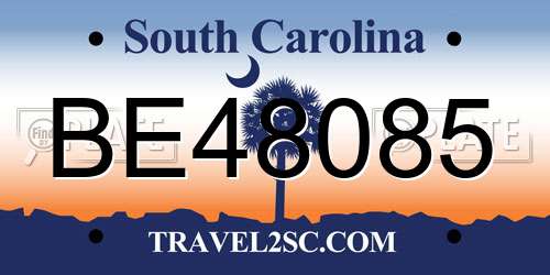 BE48085 South Carolina License Plate