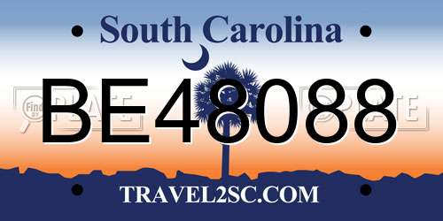 BE48088 South Carolina License Plate