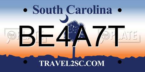 BE4A7T South Carolina License Plate