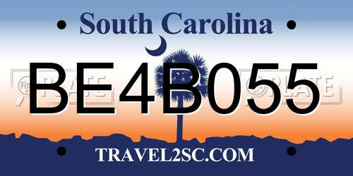 BE4B055 South Carolina License Plate
