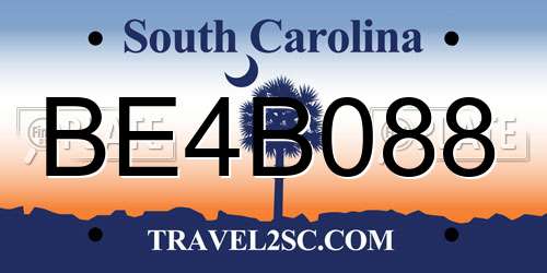 BE4B088 South Carolina License Plate