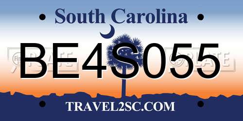 BE4S055 South Carolina License Plate